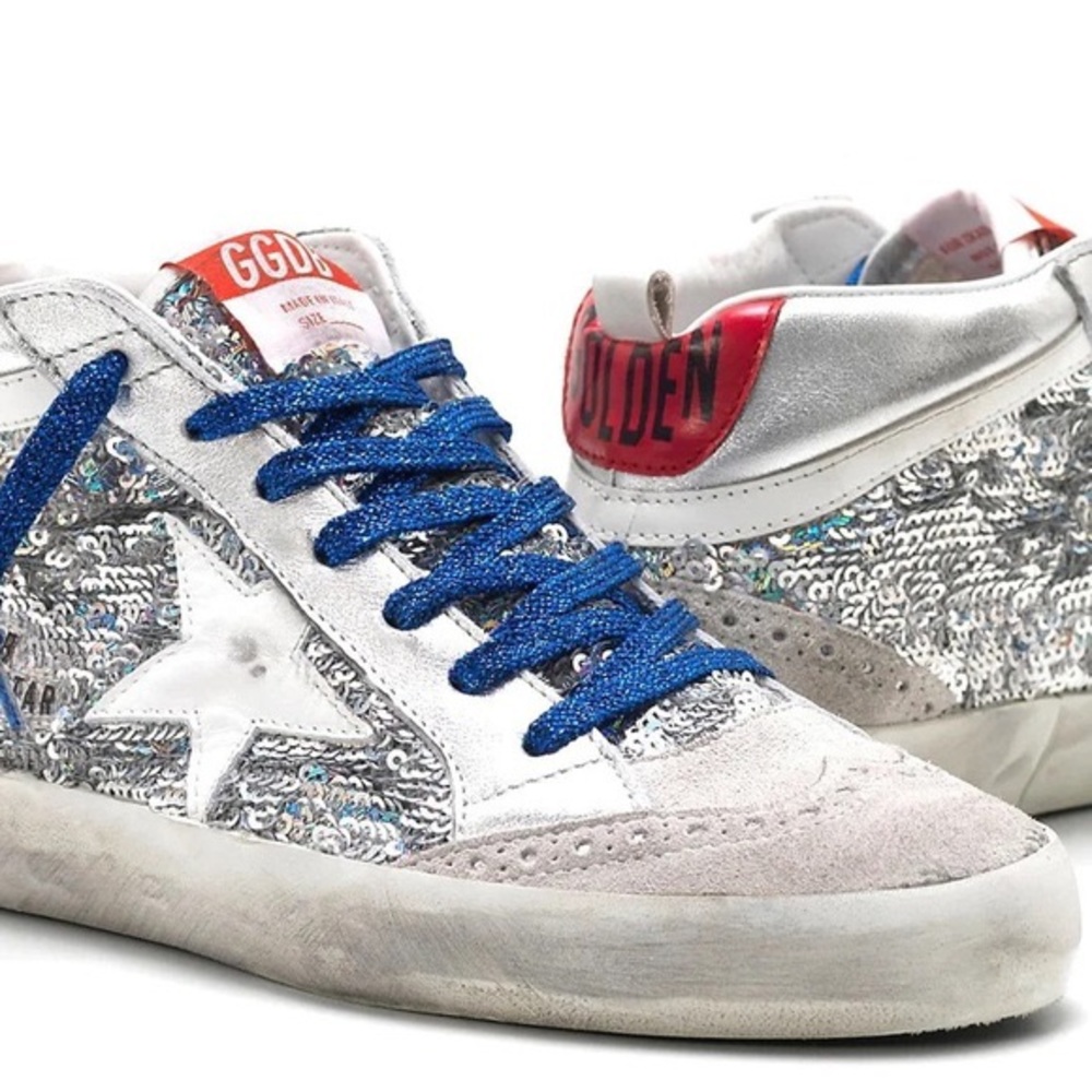 Golden Goose midistar sequin blue and red